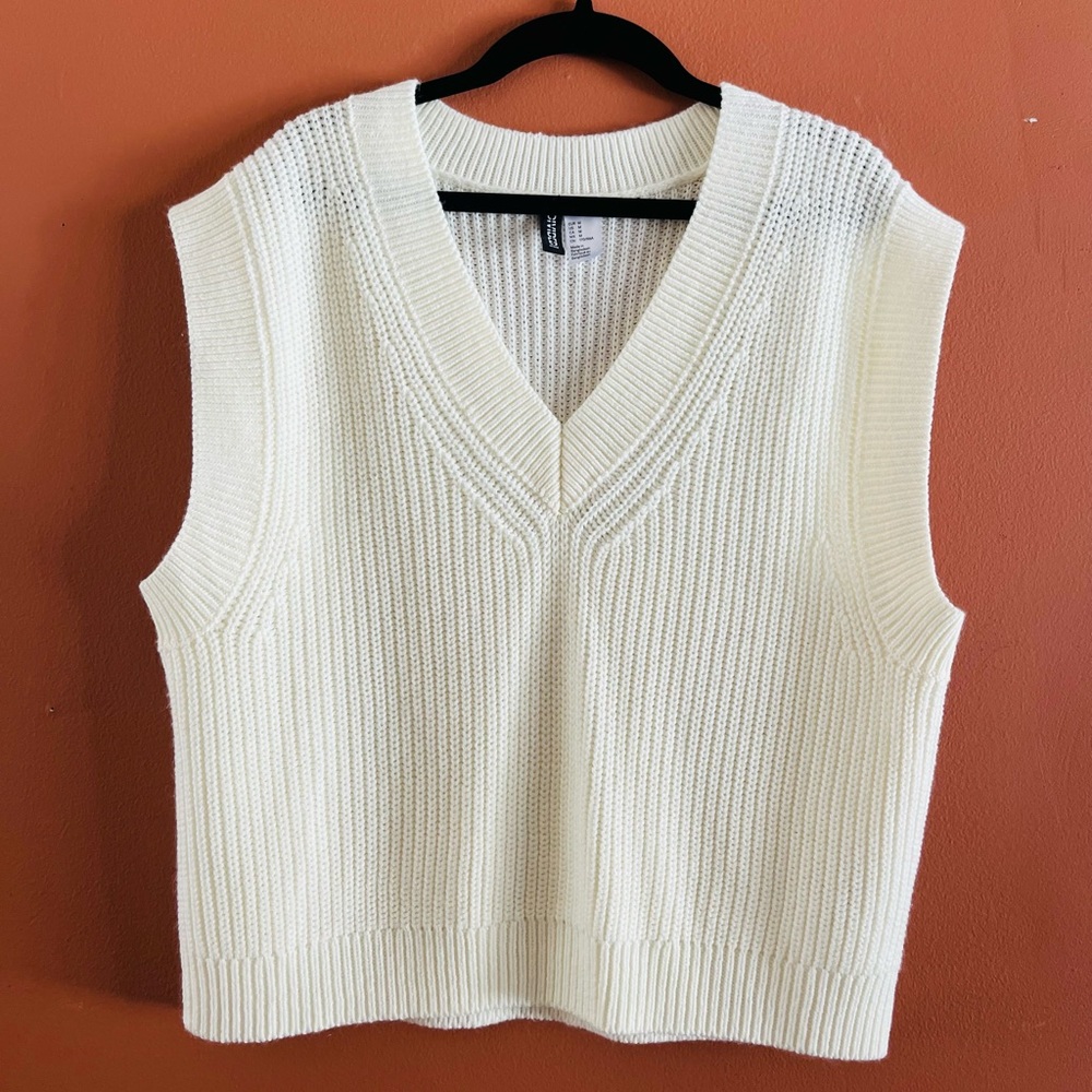 White Divided Sweater Vest